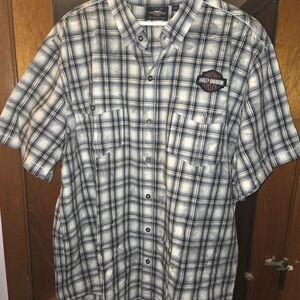 Harley Davidson Authentic Shirt Short Sleeve Blue Teal- ish colorway 3XL